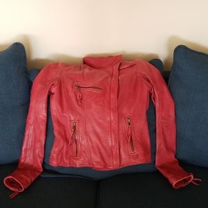 Danier Women's Red Leather Jacket